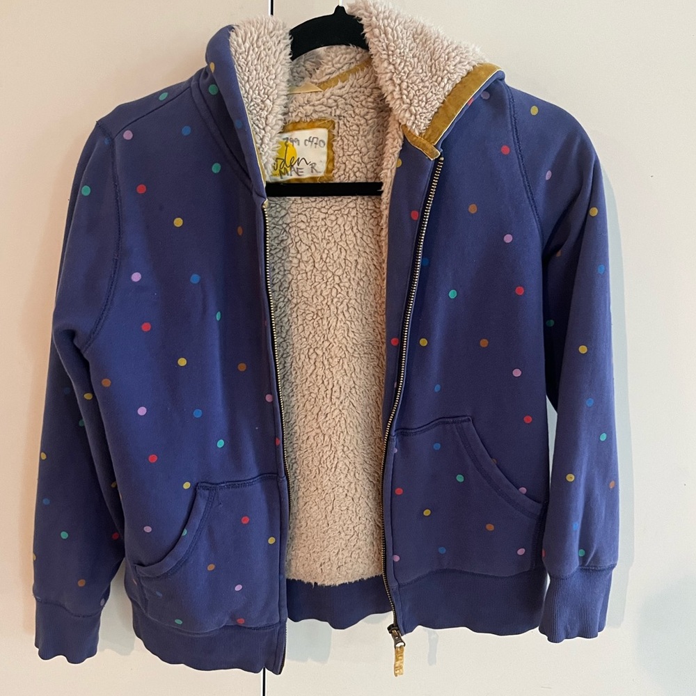 Girls Boden sherpa lined hoodie 11/12
